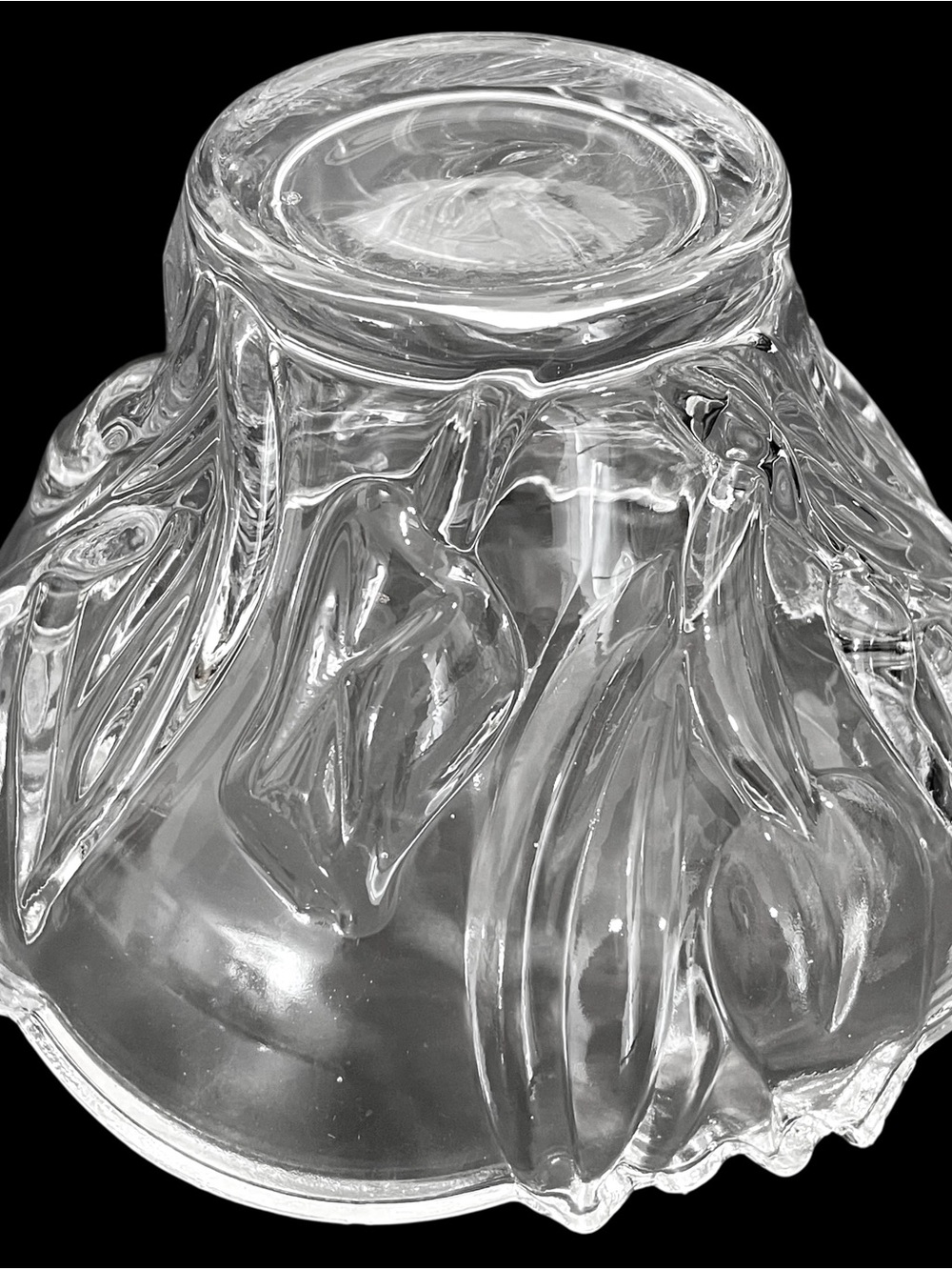 Vintage 1970s Mikasa Germany "Spring Debut" Clear Tulips Crystal Serving Bowl - Picture 7 of 8